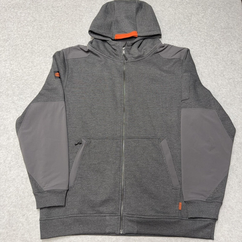 Brunt Shevlin HD Hoodie Mens 2XL Gray Full Zip Fleece Workwear Jacket Sweatshirt